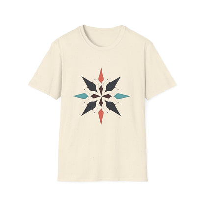 Geometric Compass Star T-Shirt – Minimalist Direction & Purpose Tee