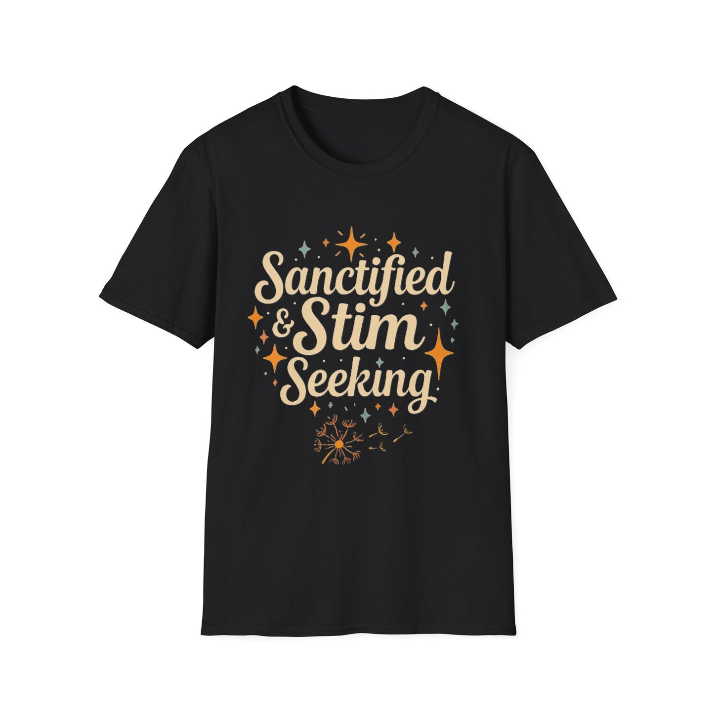 Sanctified & Stim Seeking T-Shirt – Christian Neurodivergent Faith Autism ADHD Shirt
