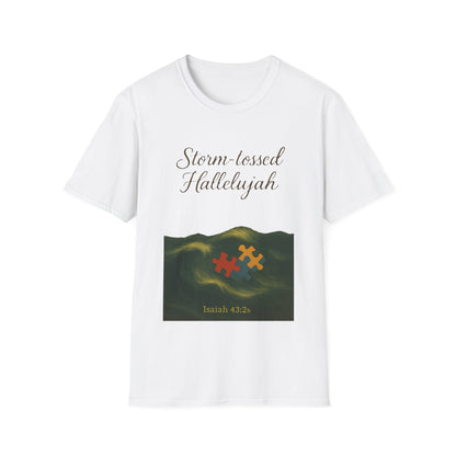 Storm-Tossed Hallelujah Christian T-Shirt – Isaiah 43:2 Faith & Hope Tee