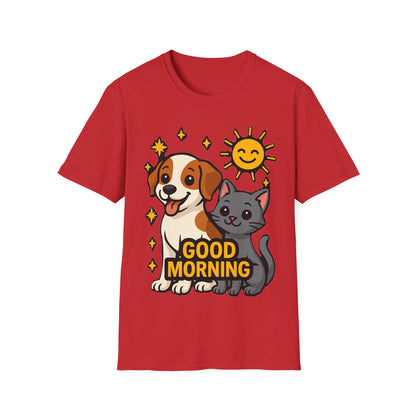 Good Morning Dog and Cat T-Shirt – Cute Pet Lovers Tee