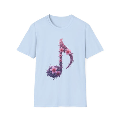Floral Music Note T-Shirt – Aesthetic Flower Music Lover Graphic Tee