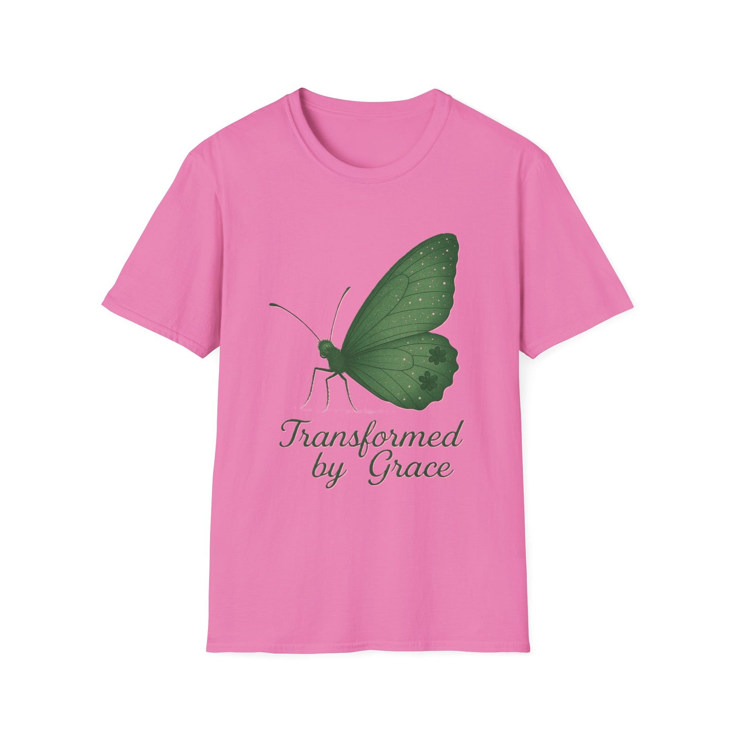 Transformed by Grace Christian T-Shirt – Faith Butterfly Inspirational Tee