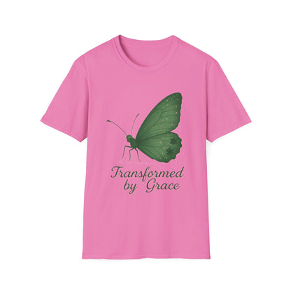 Transformed by Grace Christian T-Shirt – Faith Butterfly Inspirational Tee
