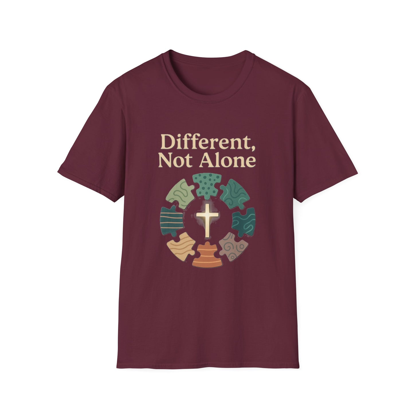 Different, Not Alone Shirt – Puzzle Piece T-shirt Celebrating Uniqueness and Belonging