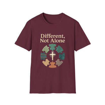 Different, Not Alone Shirt – Puzzle Piece T-shirt Celebrating Uniqueness and Belonging