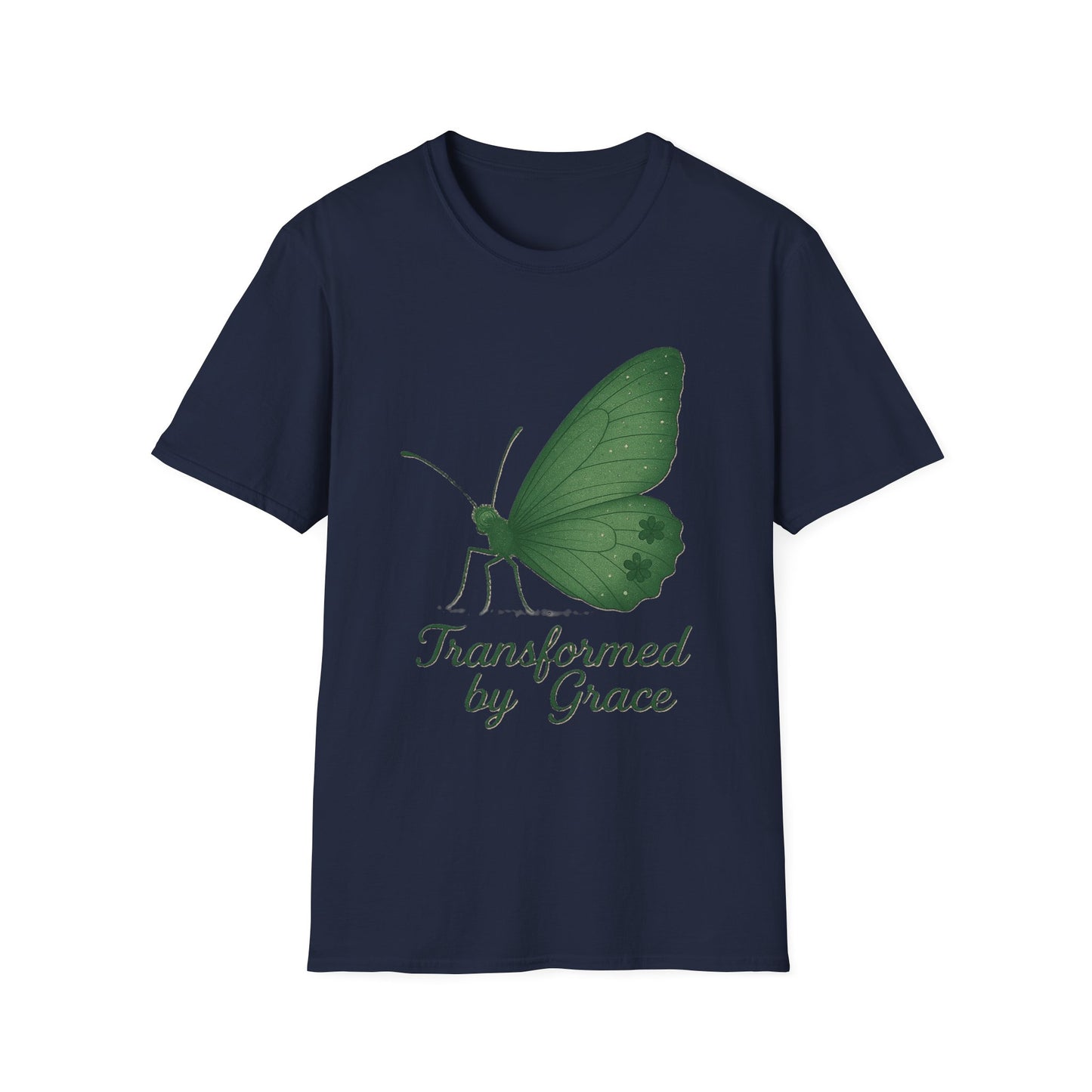 Transformed by Grace Christian T-Shirt – Faith Butterfly Inspirational Tee