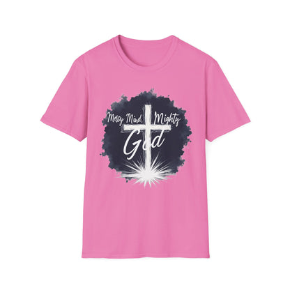 Messy Mind, Mighty God Shirt – Christian Faith T-Shirt with Cross & Empowering Message