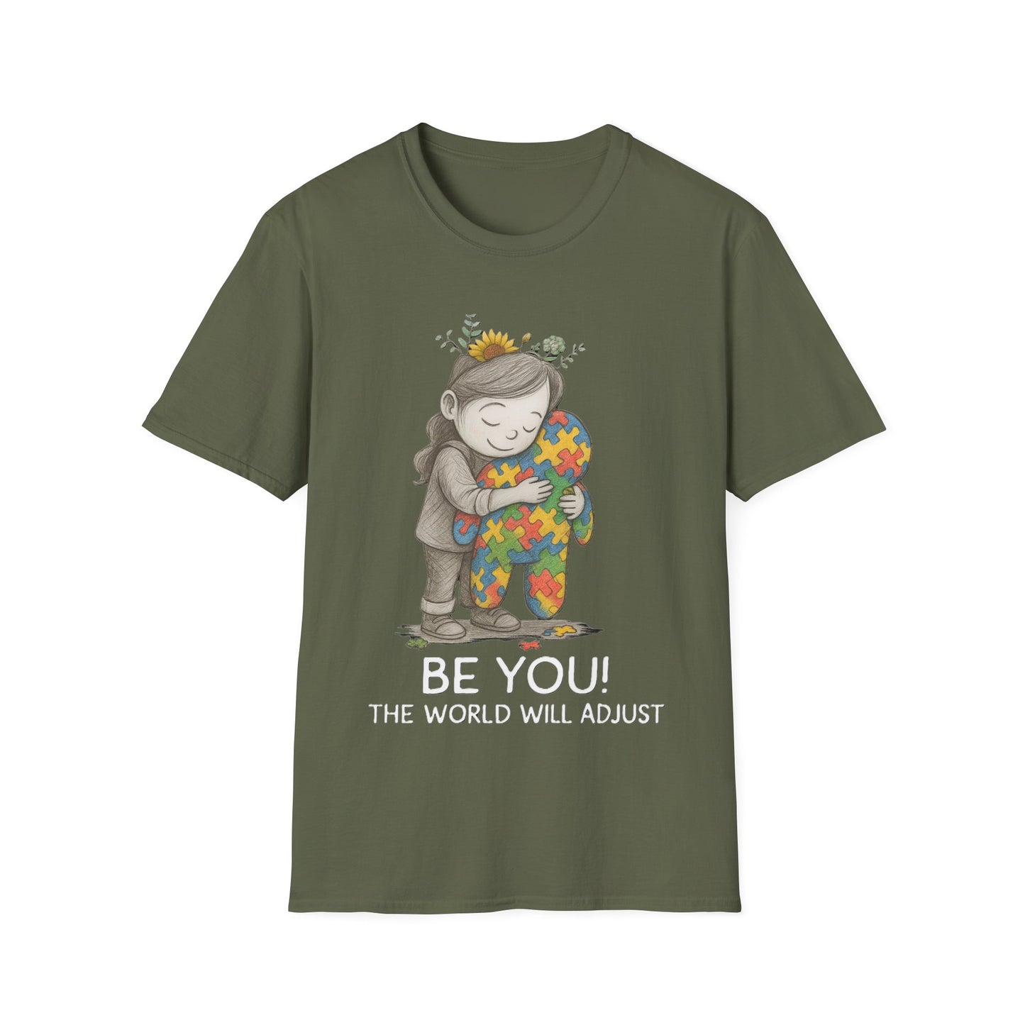 Be You The World Will Adjust T-Shirt – Autism Acceptance Neurodiversity Shirt