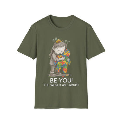 Be You The World Will Adjust T-Shirt – Autism Acceptance Neurodiversity Shirt