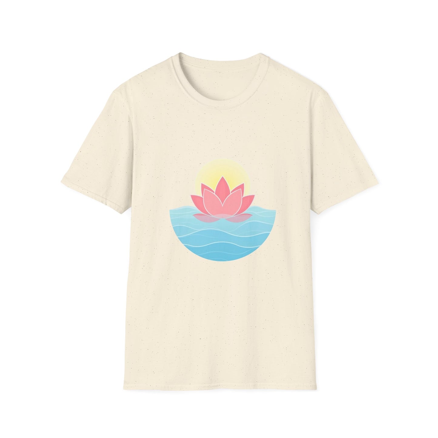Lotus Flower T-Shirt – Tranquil Design with Water & Sun – Peace & Mindfulness Shirt