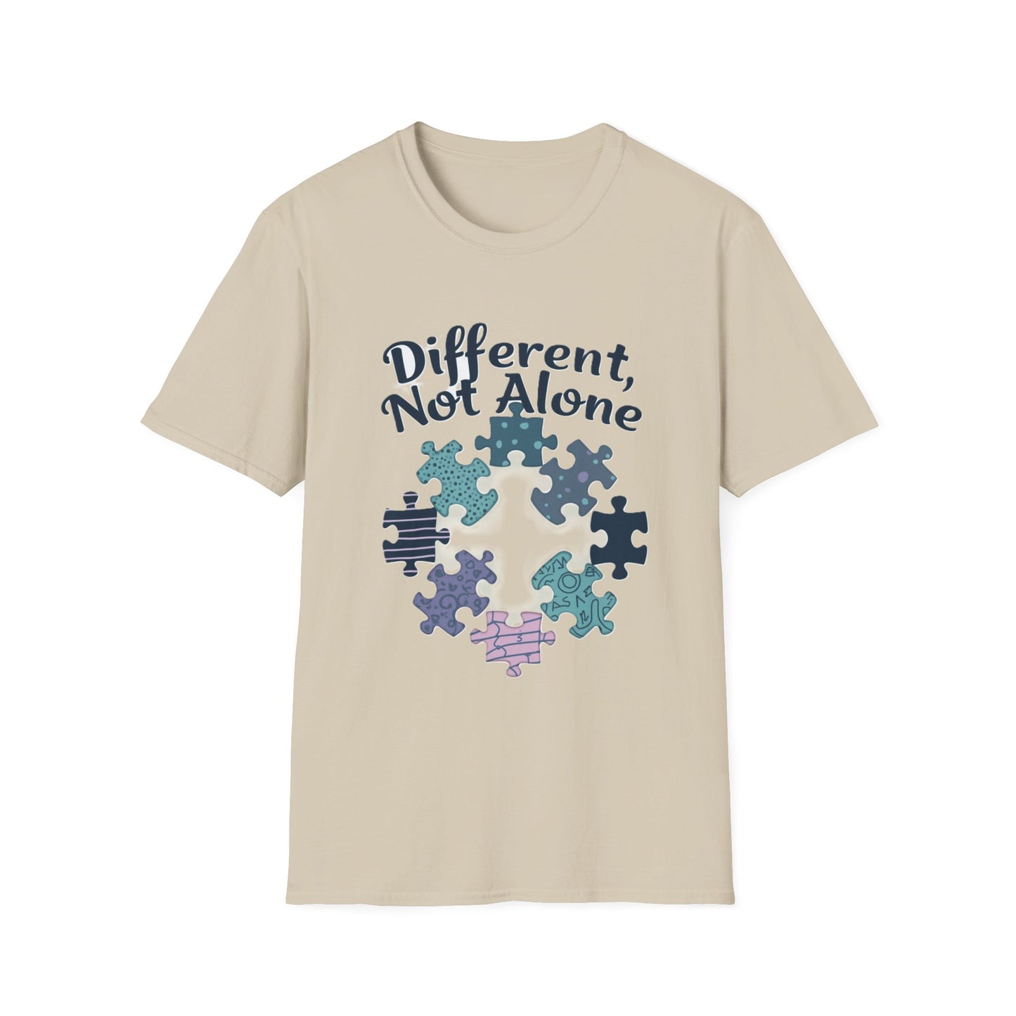 Different, Not Alone Shirt – Puzzle Piece T-shirt Celebrating Uniqueness and Belonging