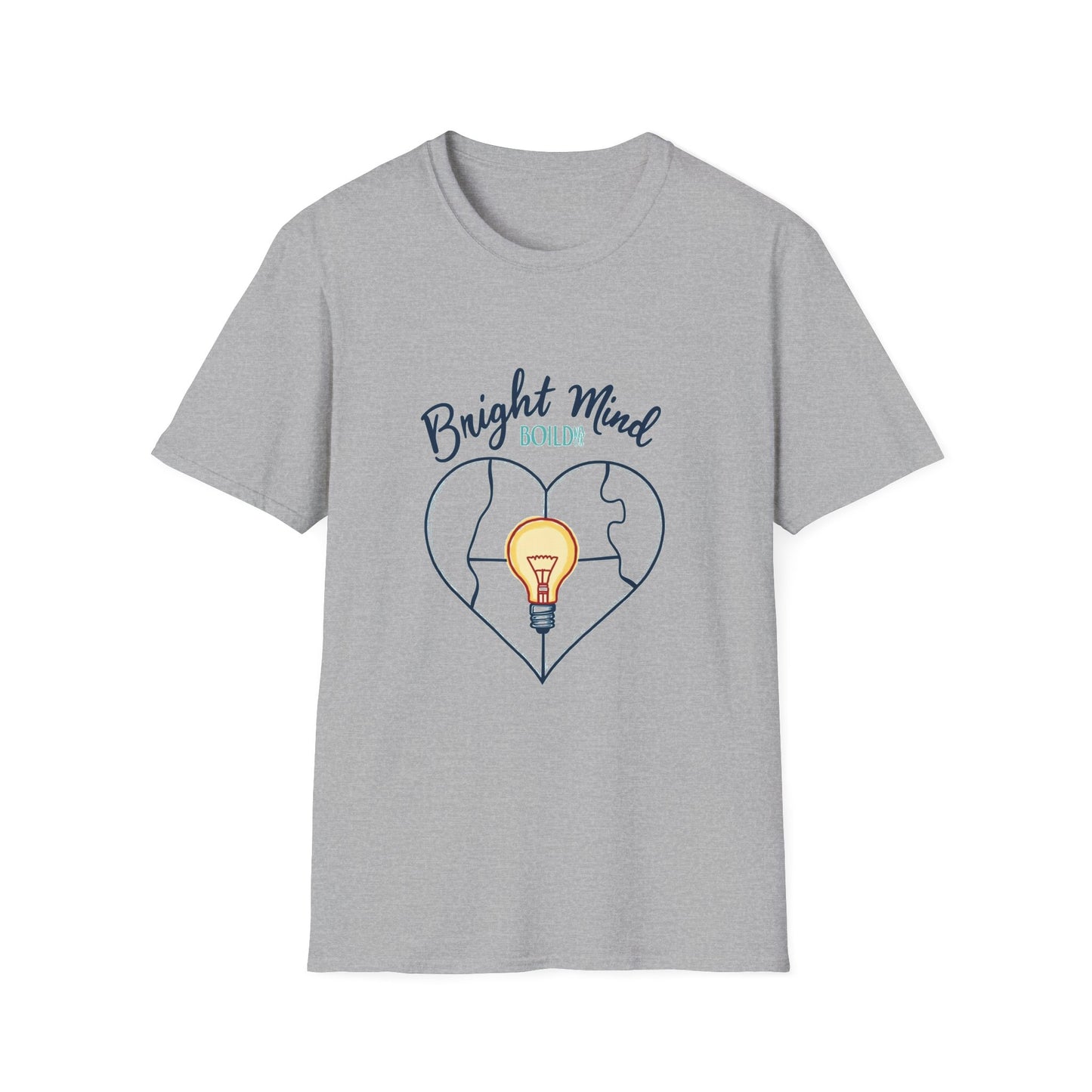 Bright Mind, Bold Heart Shirt – Autism Awareness & Empowerment T-Shirt | Puzzle & Lightbulb Design