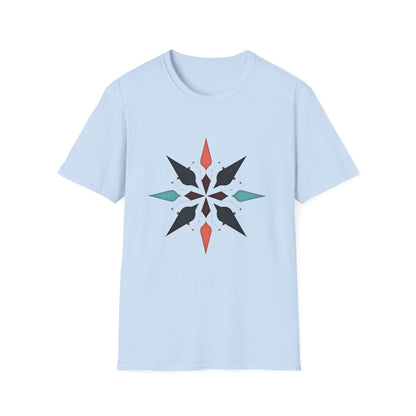 Geometric Compass Star T-Shirt – Minimalist Direction & Purpose Tee