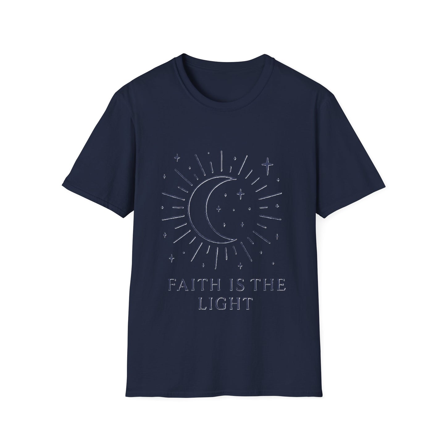 Faith Is the Light Christian T-Shirt – Minimalist Moon Faith Inspirational Shirt