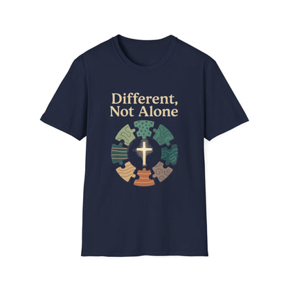 Different, Not Alone Shirt – Puzzle Piece T-shirt Celebrating Uniqueness and Belonging
