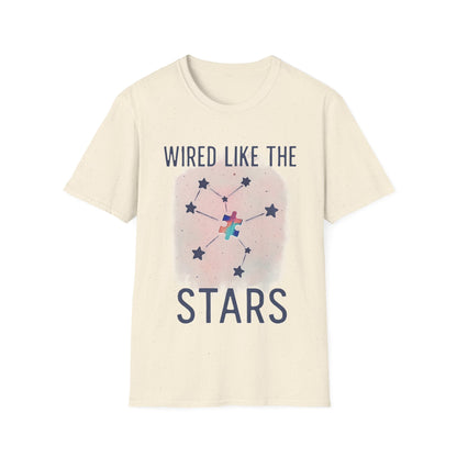 Wired Like the Stars Neurodiversity T-Shirt – Autism Pride Puzzle Star Tee