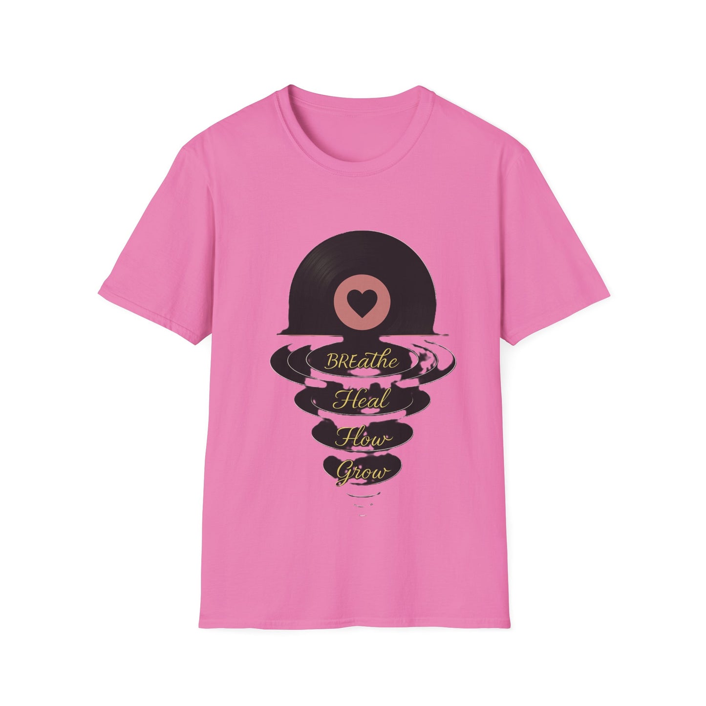 Breathe, Heal, How, Glow Shirt – Vinyl Record Design for Music and Healing Lovers