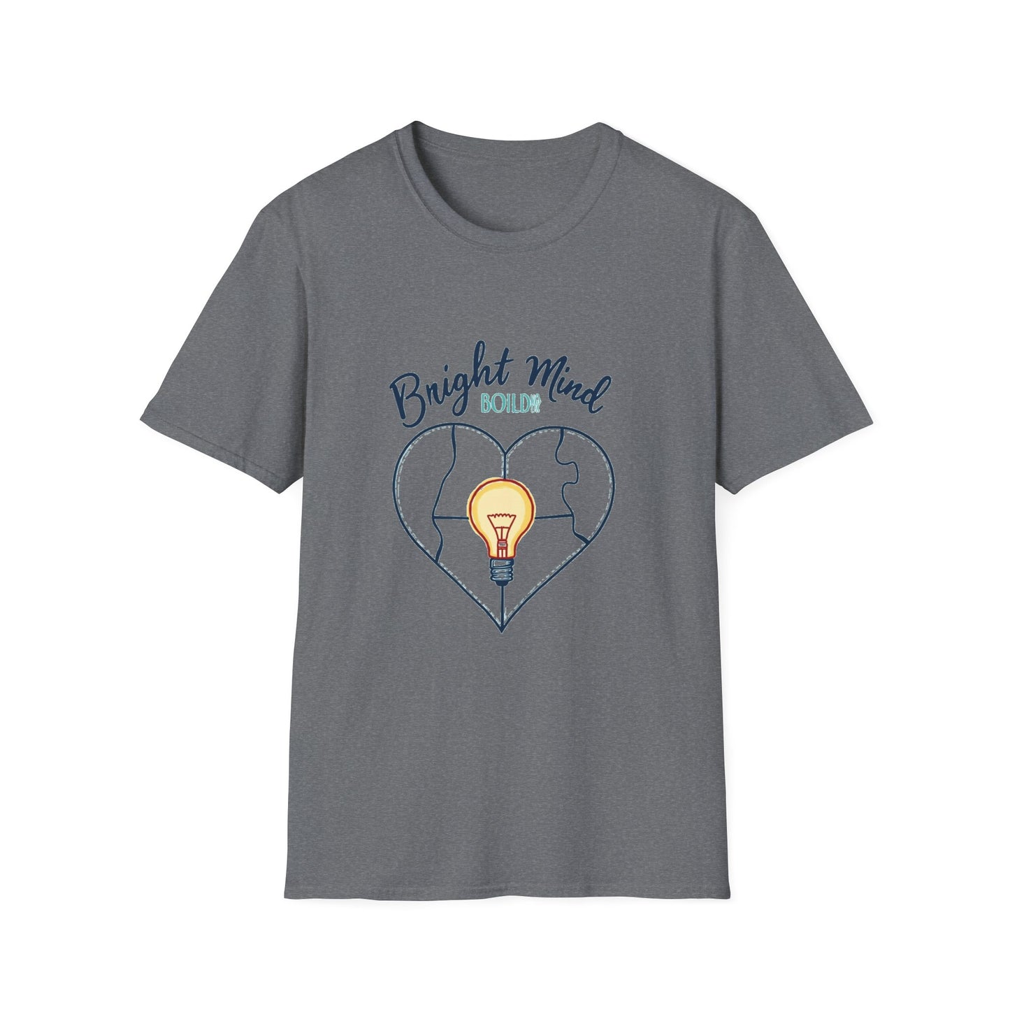 Bright Mind, Bold Heart Shirt – Autism Awareness & Empowerment T-Shirt | Puzzle & Lightbulb Design