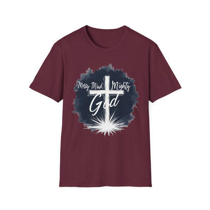 Messy Mind, Mighty God Shirt – Christian Faith T-Shirt with Cross & Empowering Message