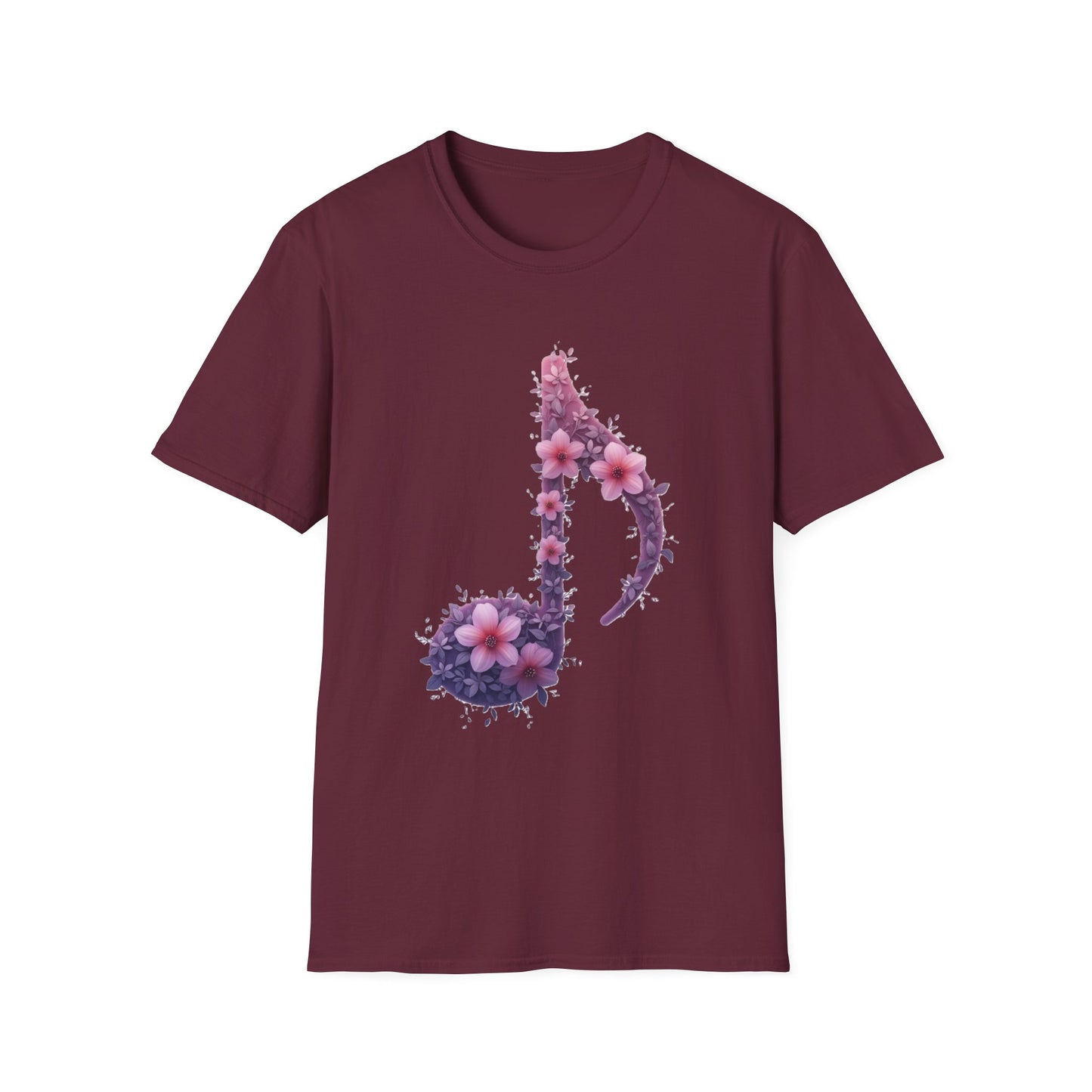 Floral Music Note T-Shirt – Aesthetic Flower Music Lover Graphic Tee
