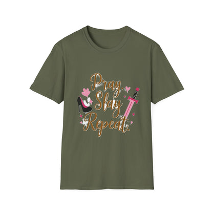 Pray Slay Repeat Shirt – Empowering Women's Strength T-Shirt with Inspirational Design