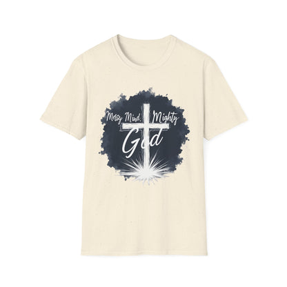 Messy Mind, Mighty God Shirt – Christian Faith T-Shirt with Cross & Empowering Message