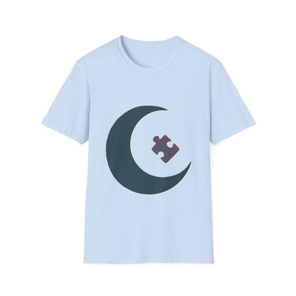Autism Awareness Moon Puzzle T-Shirt – Minimalist Neurodiversity Tee