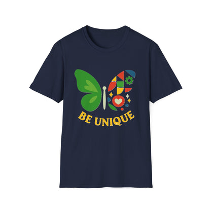 Be Unique Butterfly T-Shirt – Autism Acceptance & Neurodiversity Pride Graphic Tee