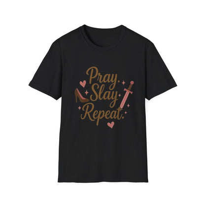 Pray Slay Repeat Shirt – Empowering Women's Strength T-Shirt with Inspirational Design
