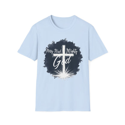 Messy Mind, Mighty God Shirt – Christian Faith T-Shirt with Cross & Empowering Message