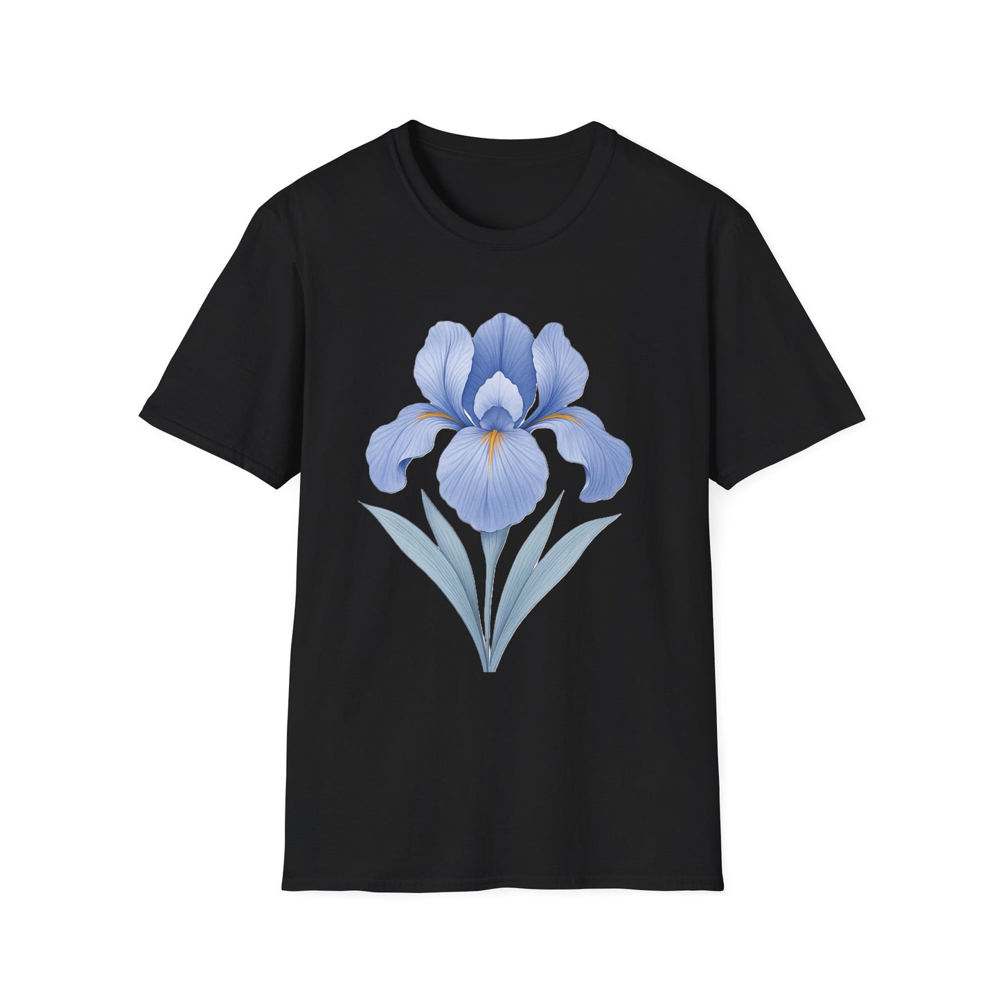 Blue Iris Flower Shirt – Minimal Botanical Floral Graphic T-Shirt
