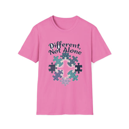 Different, Not Alone Shirt – Puzzle Piece T-shirt Celebrating Uniqueness and Belonging