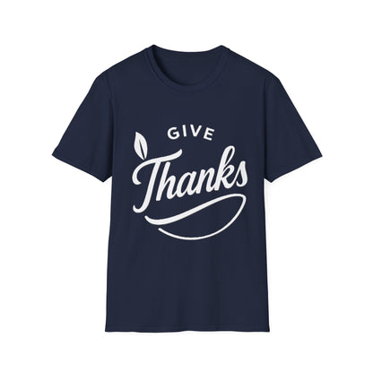 Give Thanks Shirt – Minimalist Thanksgiving Gratitude Graphic T-Shirt