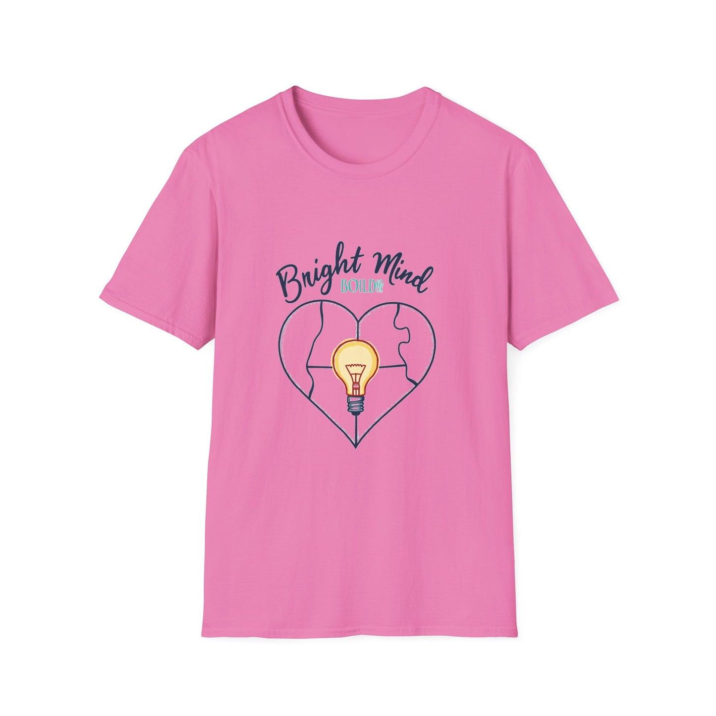 Bright Mind, Bold Heart Shirt – Autism Awareness & Empowerment T-Shirt | Puzzle & Lightbulb Design