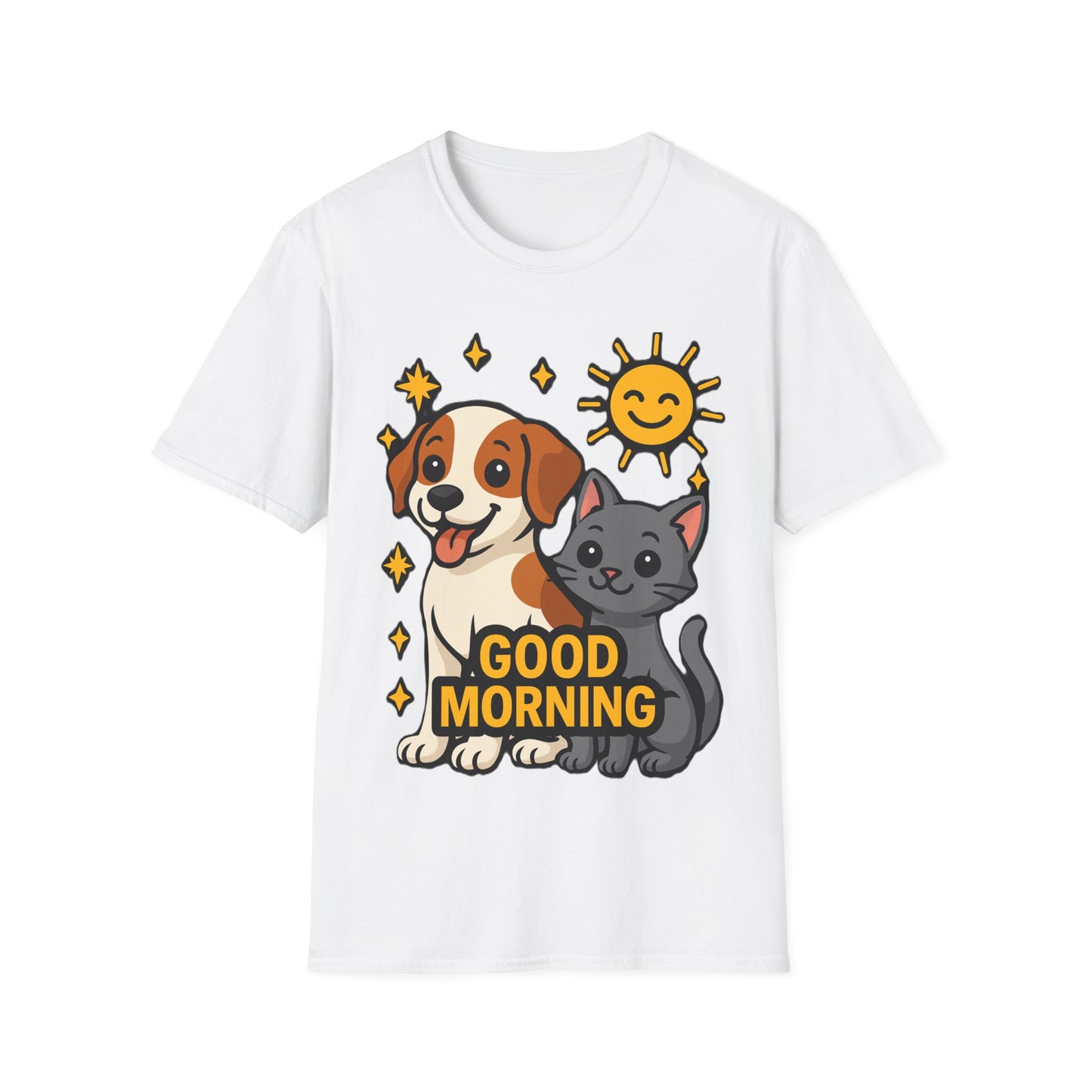 Good Morning Dog and Cat T-Shirt – Cute Pet Lovers Tee