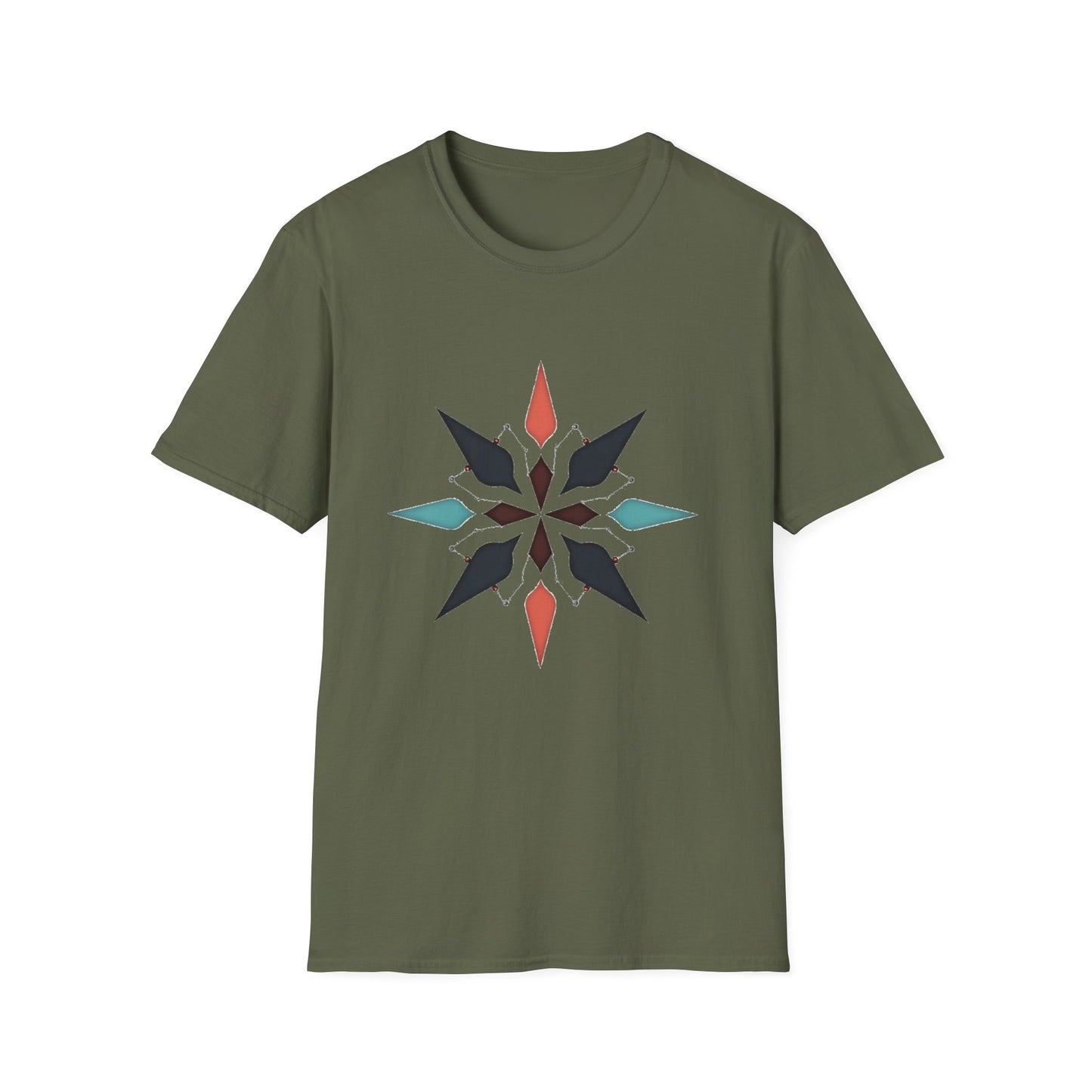 Geometric Compass Star T-Shirt – Minimalist Direction & Purpose Tee