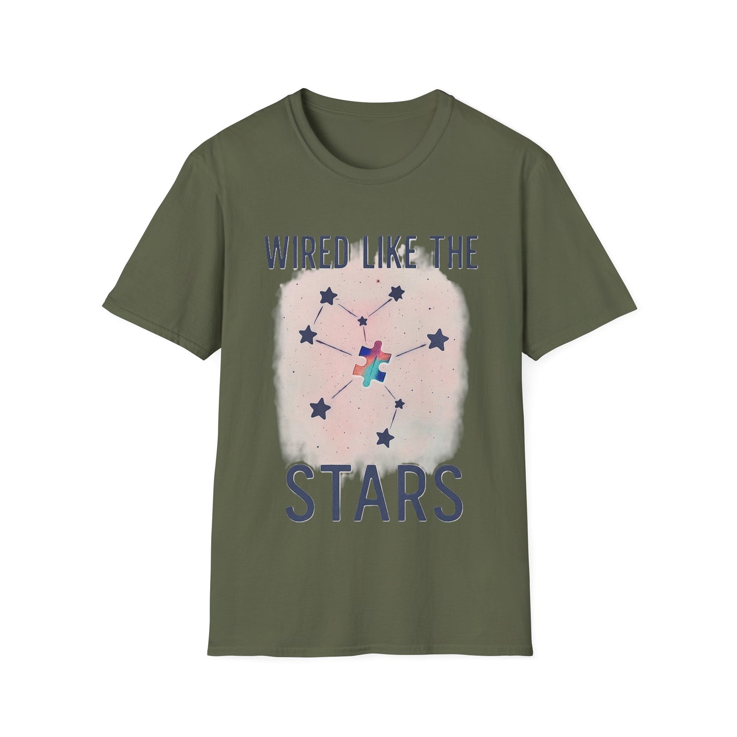 Wired Like the Stars Neurodiversity T-Shirt – Autism Pride Puzzle Star Tee