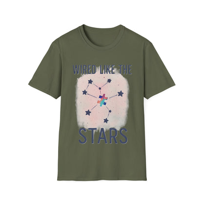 Wired Like the Stars Neurodiversity T-Shirt – Autism Pride Puzzle Star Tee