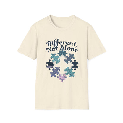Different, Not Alone Shirt – Puzzle Piece T-shirt Celebrating Uniqueness and Belonging