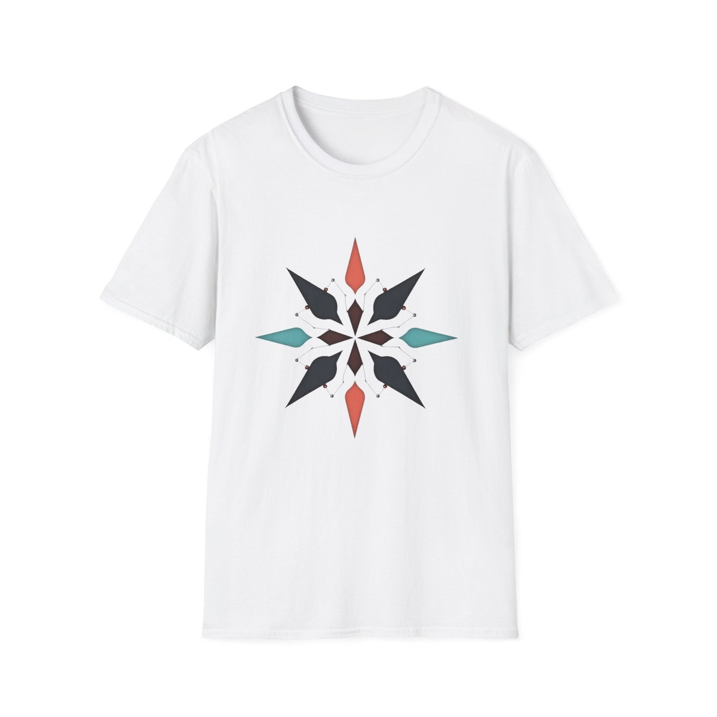 Geometric Compass Star T-Shirt – Minimalist Direction & Purpose Tee