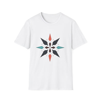Geometric Compass Star T-Shirt – Minimalist Direction & Purpose Tee