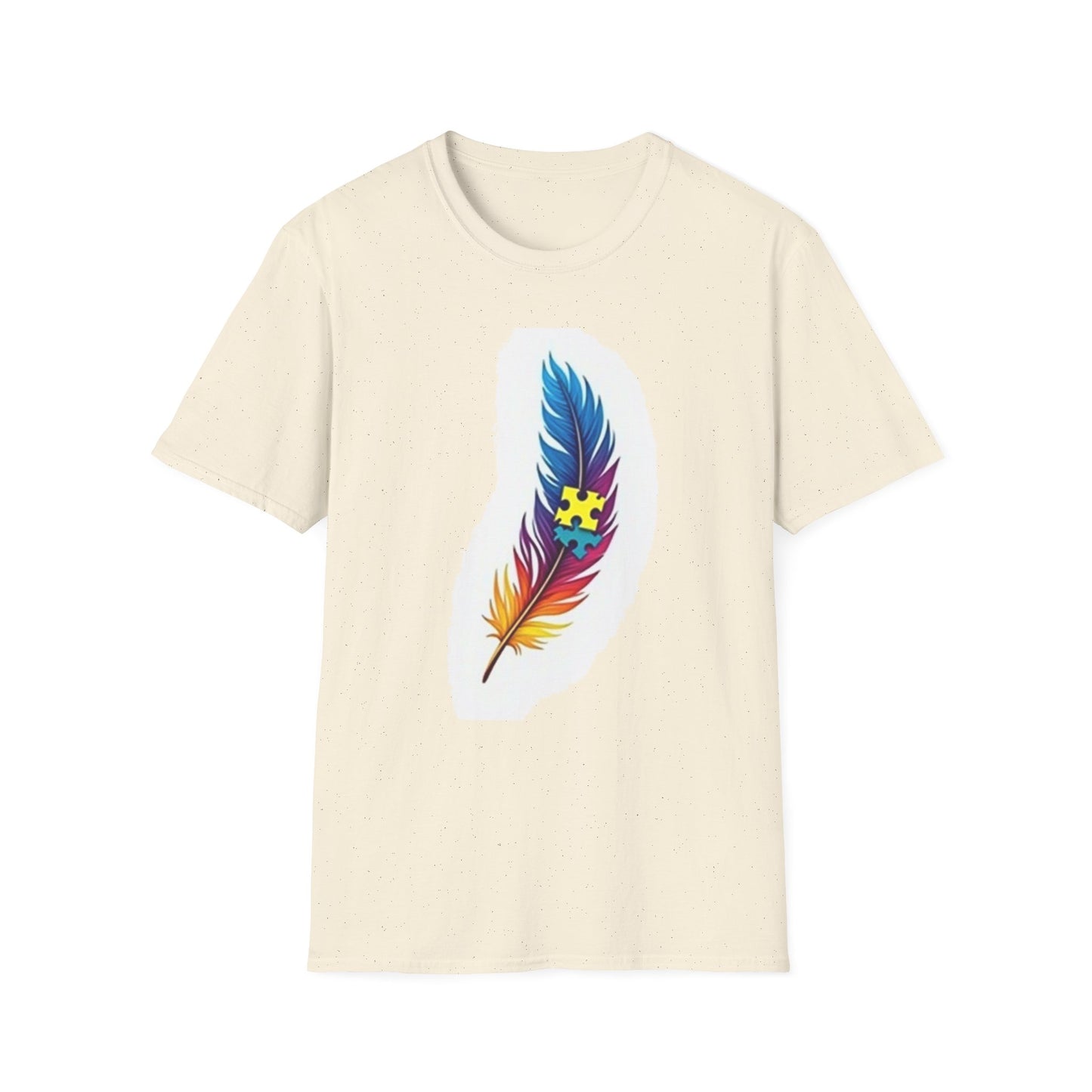 Autism Awareness Feather T-Shirt – Colorful Neurodiversity Puzzle Piece Tee