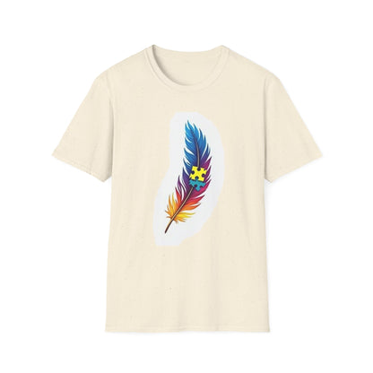 Autism Awareness Feather T-Shirt – Colorful Neurodiversity Puzzle Piece Tee