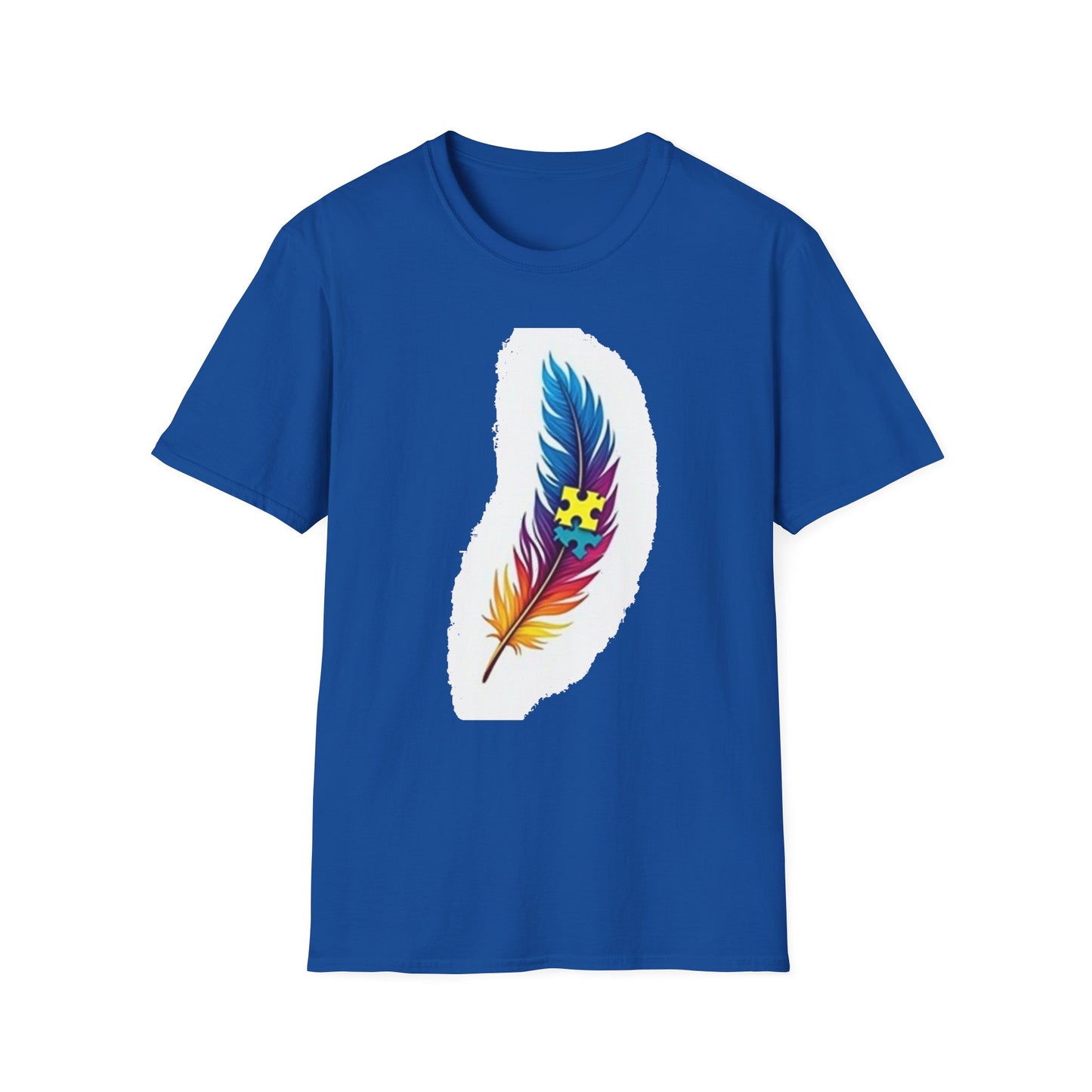 Autism Awareness Feather T-Shirt – Colorful Neurodiversity Puzzle Piece Tee