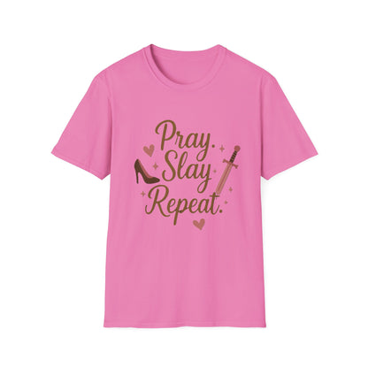 Pray Slay Repeat Shirt – Empowering Women's Strength T-Shirt with Inspirational Design