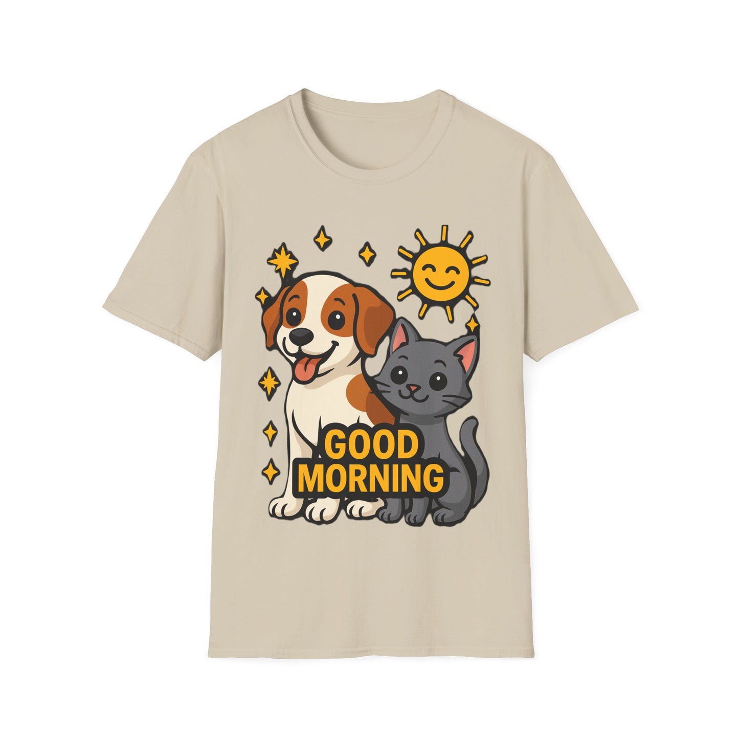 Good Morning Dog and Cat T-Shirt – Cute Pet Lovers Tee