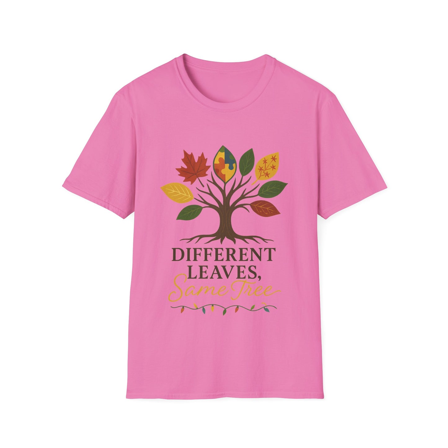Different Leaves Same Tree T-Shirt | Autism Awareness Inclusion Tee | Neurodiversity Support Tree Graphic Shirt