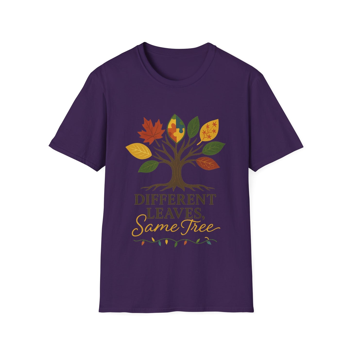 Different Leaves Same Tree T-Shirt | Autism Awareness Inclusion Tee | Neurodiversity Support Tree Graphic Shirt