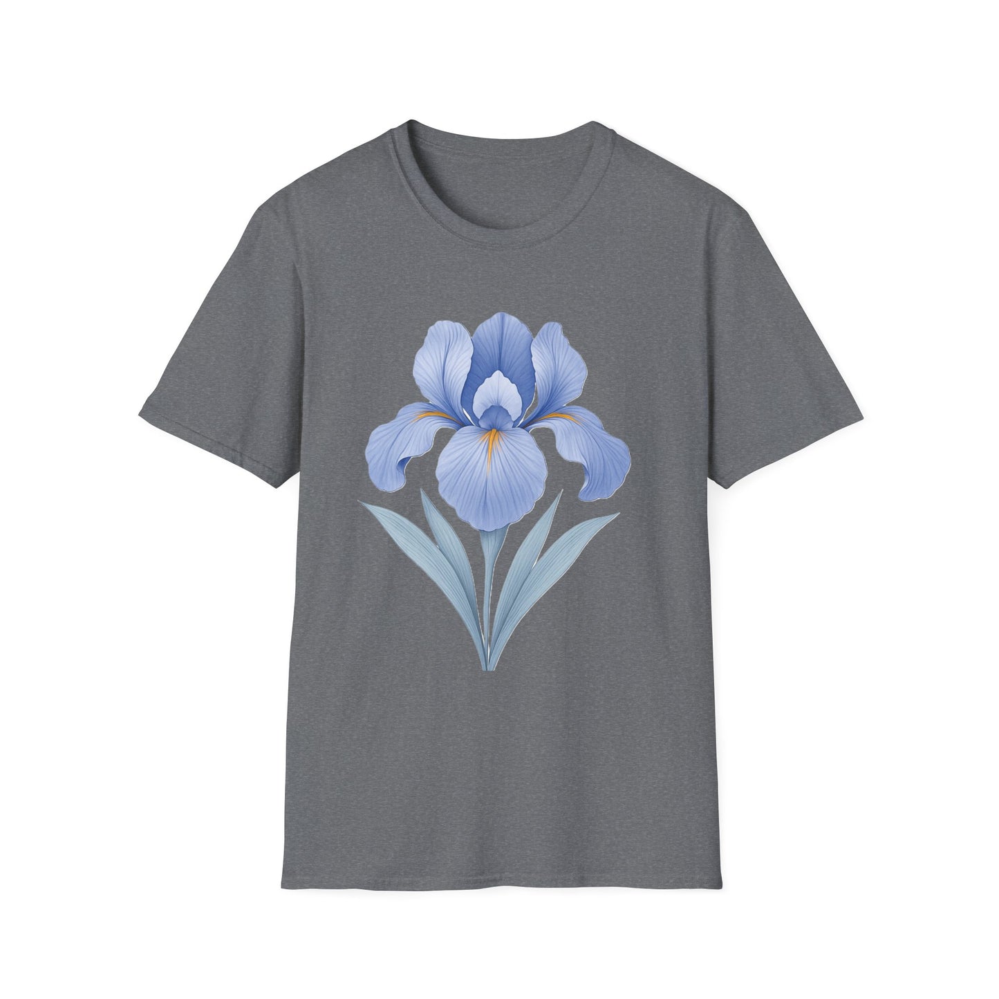 Blue Iris Flower Shirt – Minimal Botanical Floral Graphic T-Shirt