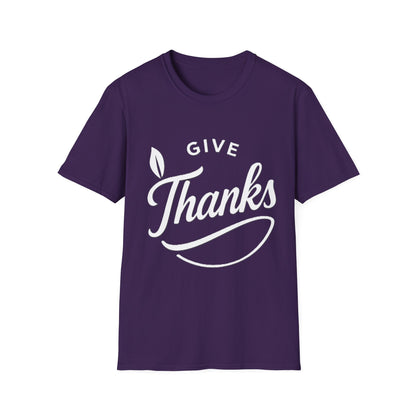 Give Thanks Shirt – Minimalist Thanksgiving Gratitude Graphic T-Shirt